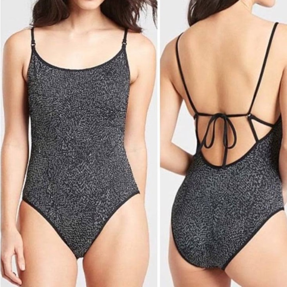 Athleta Black Sands one piece bathing suit.